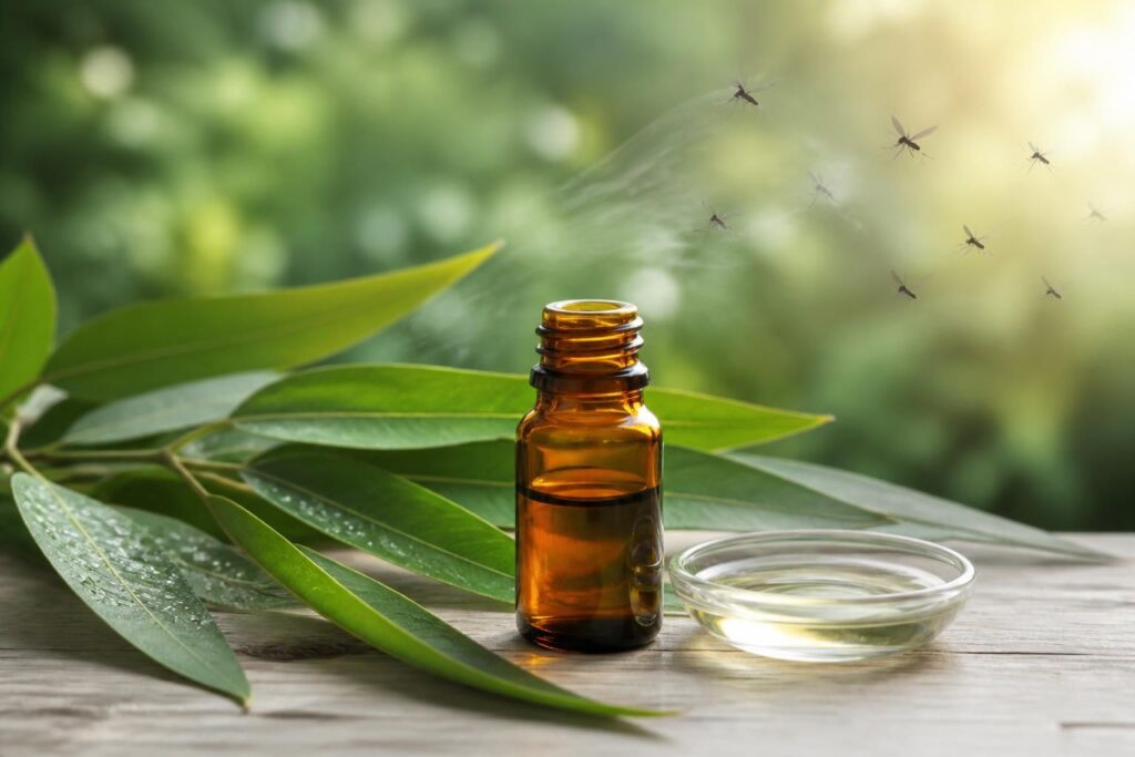 découvrez l'huile essentielle d'eucalyptus citronné, un répulsif naturel efficace contre les moustiques pour protéger votre peau en toute sécurité.