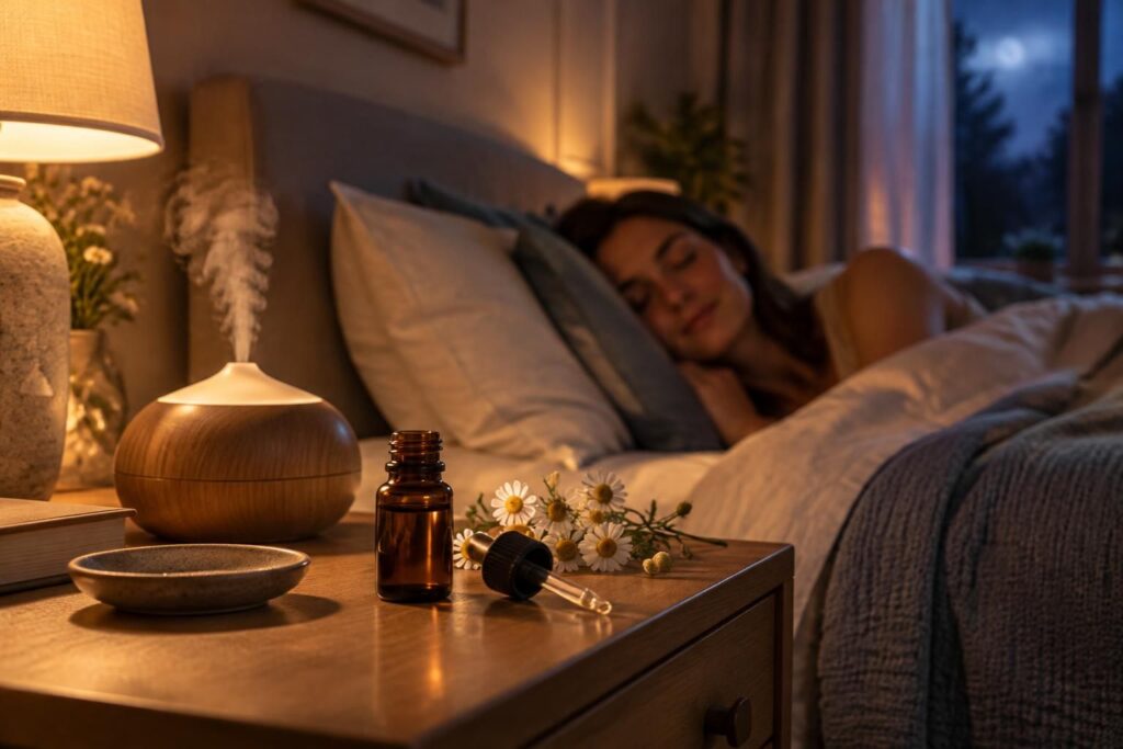 découvrez comment utiliser l’huile essentielle de camomille romaine pour favoriser le sommeil : conseils pratiques, modes d’emploi et précautions essentielles.